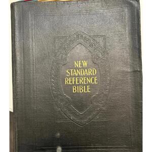 1936 New Standard Reference Bible KJV Vintage Black Leather